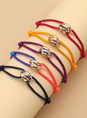 SimpleUnisex Bracelet 3 Metal Round Circle Accessory Men's
