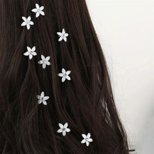 10pcs Hair Clip Braided Small Flower Hair Buttons Hairpin