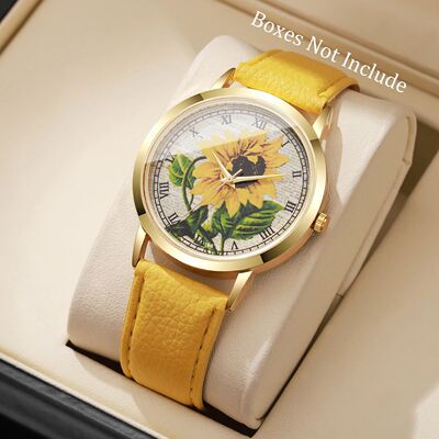 Fashion Flowe Roma Dial Women Wistwatch Casual Leathe