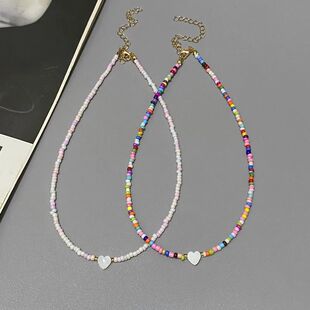 New Natue Shell Love Heat Choke Necklace fo Gil Sping Summe