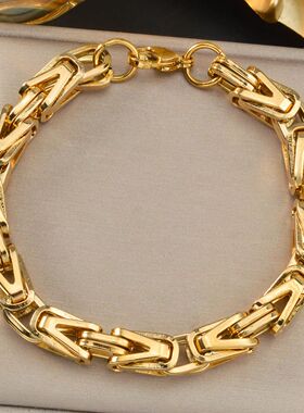 Stainless Steel Gold Plated Bacelet Set Style Hip Hop