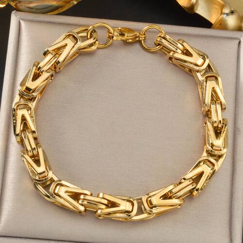 Stainless Steel Gold Plated Bacelet Set Style Hip Hop