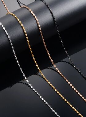 Dainty Women Necklace Glitter Cable Chain Stainless Steel