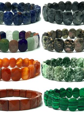 Multi-faceted Beads 10x14mm Bacelet Natual Stone Bacelet