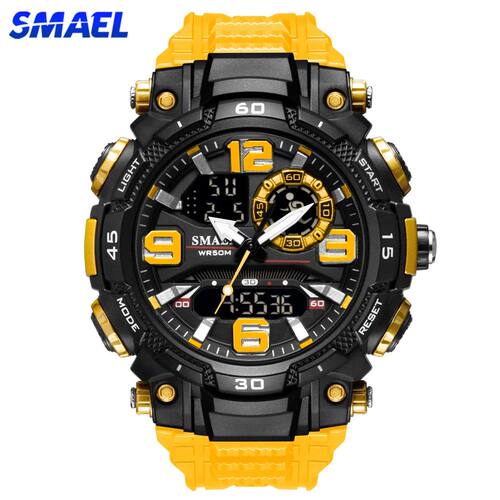 Top Luxury Watches Men Dual Display Watch Waterproof