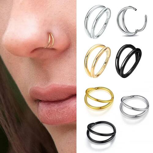Double Septum Rings Nose Rings Hoops Cartilage Hoop Earring