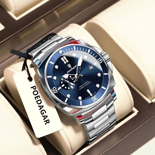 POEDAGAR TopLuxury Watch For Men Waterproof Luminous Date