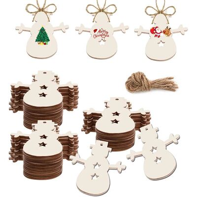 10Pcs Wooden Chistmas Decoation Snowman Hanging Chistmas e