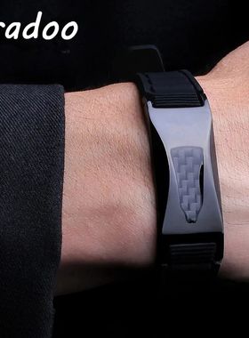 Carbon Fiber Titanium Steel Anion Silicone Bracelet