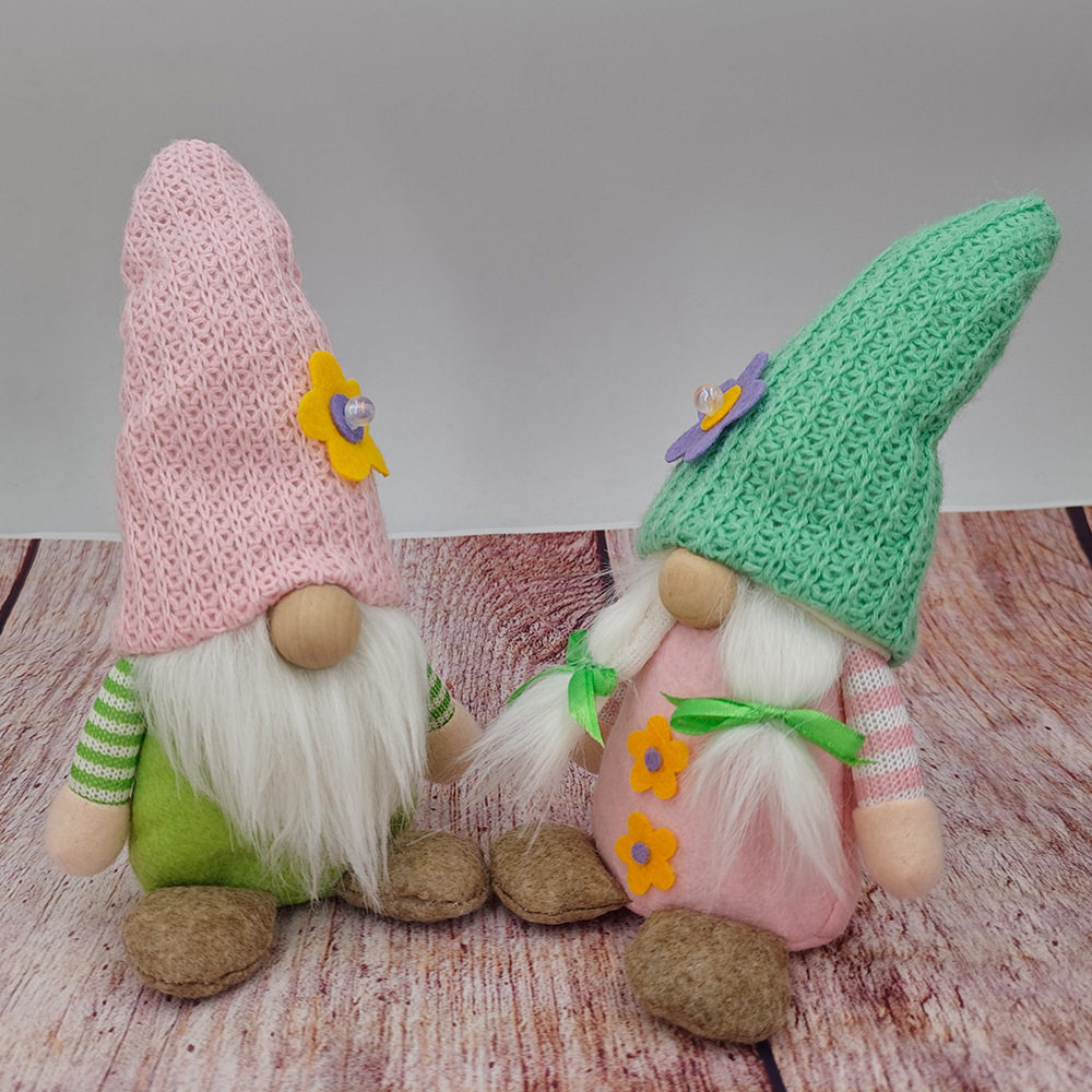 New Sping Goblin Gnome Knitted Hat Rudolph Doll No Face