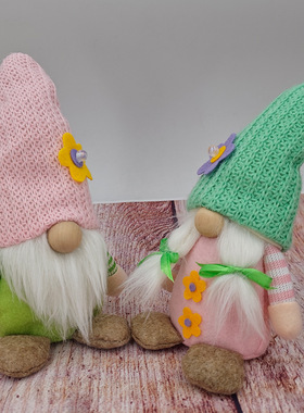 New Sping Goblin Gnome Knitted Hat Rudolph Doll No Face