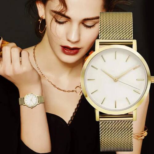 Top Band Women's Watches  Metal Mesh Simple Quatz