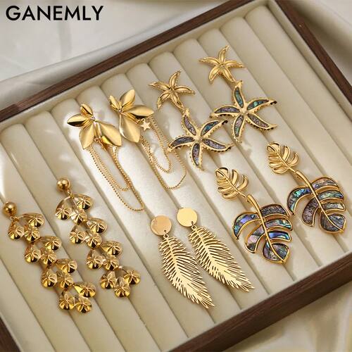 GANEMLY 316L Stainless Steel Metal Leaf Leaves Drop