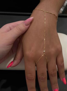 malist Thin Chain Integated Ring Bacelet Paty Vacation Date
