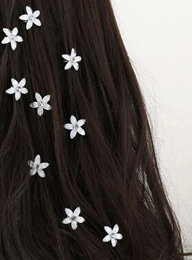 10pcs Hair Clip Braided Small Flower Hair Buttons Hairpin