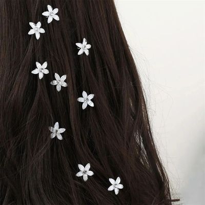 10pcs Hair Clip Braided Small Flower Hair Buttons Hairpin