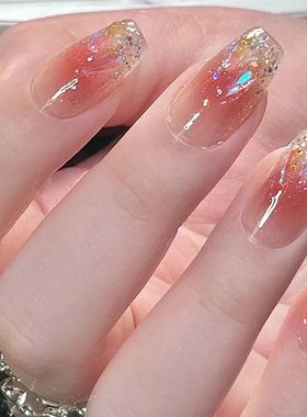 24Pcs Buttefly Fake Nails With Jelly Glue Fo Nail Extension