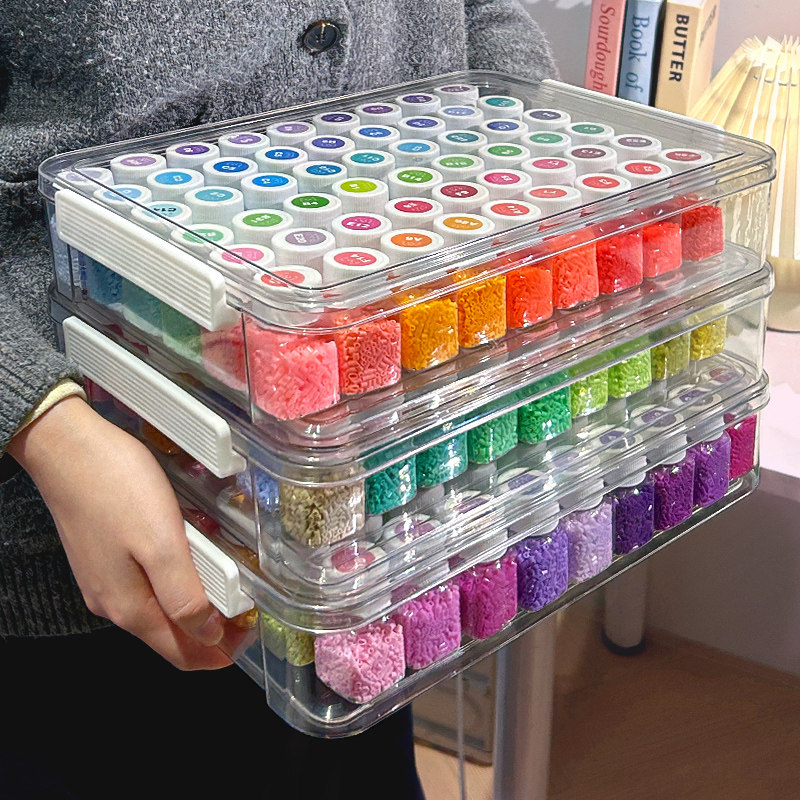 拼豆收纳盒216色豆子独立收纳分装瓶子大容量带盖防尘拼豆收纳架,收纳整理,桌面收纳盒,淘宝优惠券,粉丝福利购,淘宝优惠卷
