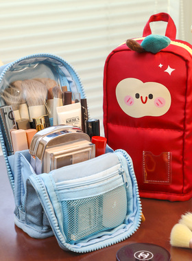 手提化妆包桌面可立化妆袋化妆刷专用收纳包女生外出旅行便携小包