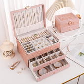 新款 首饰收纳盒高档精致项链耳环戒指黄金珠宝手镯饰品盒子大容量