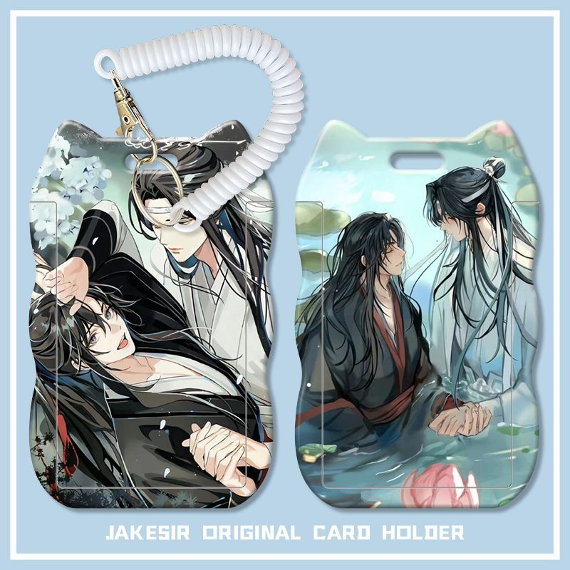 魔道祖师魏无羡学生滑盖猫耳朵卡套饭卡公交身份证套弹簧绳