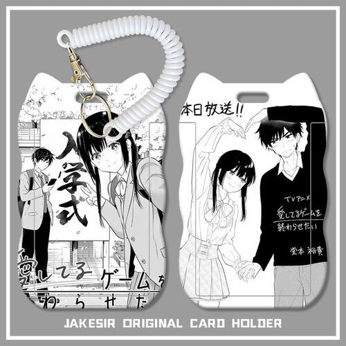 樱三玖动漫周边学生滑盖猫耳朵卡套饭卡公交身份证保护套弹簧绳