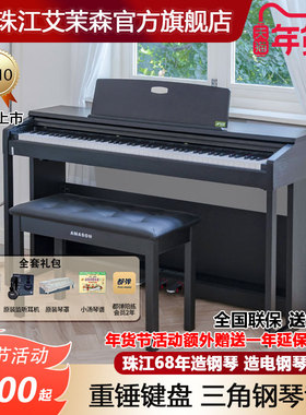珠江艾茉森电钢琴88键重锤电子钢琴家用儿童初学者入门考级TD10