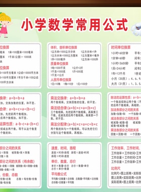 小学一至六年级数学常用公式大全