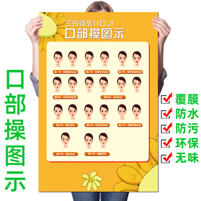 主持播音口部操墙贴纸 嘴巴讲话口部操基本训练知识海报订制挂图
