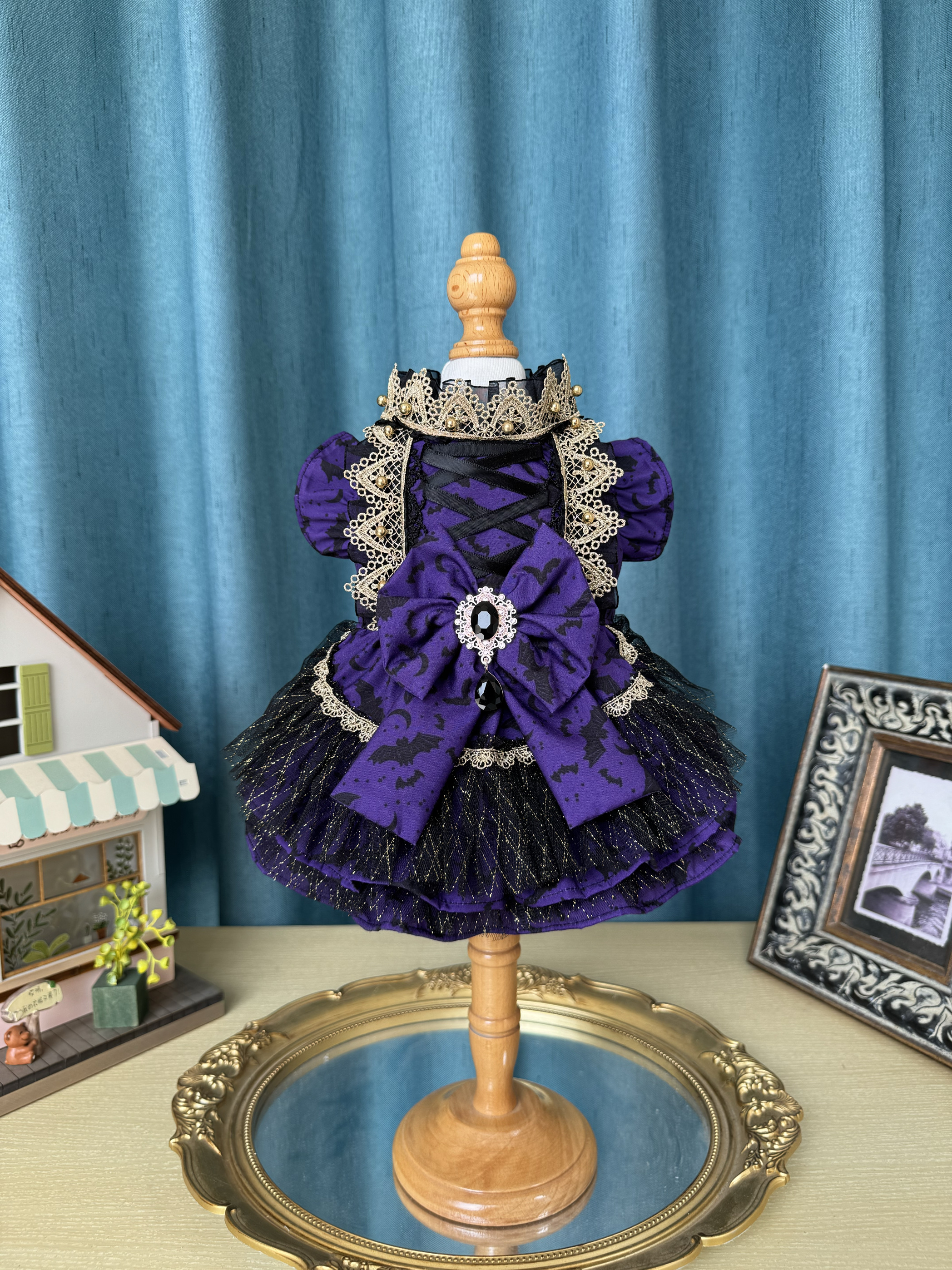 原创宠物狗狗衣服猫咪兔子小恶魔万圣节搞怪风公主裙小型犬手作裙