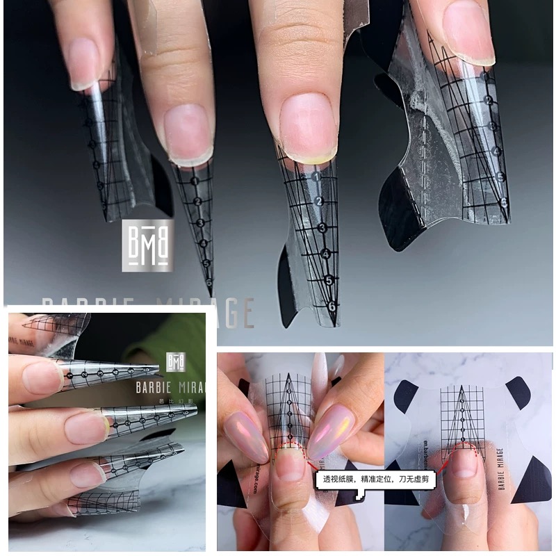 【芭比幻影--透明延长纸托】纸托板 美甲工具 延长拖指甲工具产品