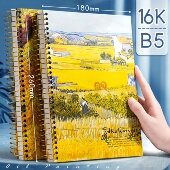 油画笔记本本子16k b5线圈本横线日记本送礼个性 本子风景记事本