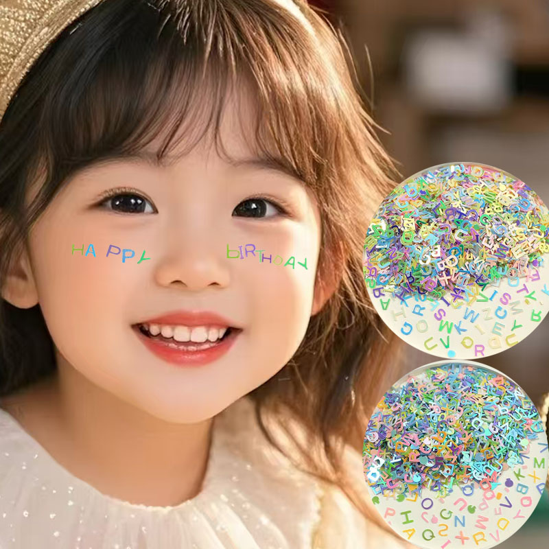 彩色英文字母指甲装饰贴片生日贴