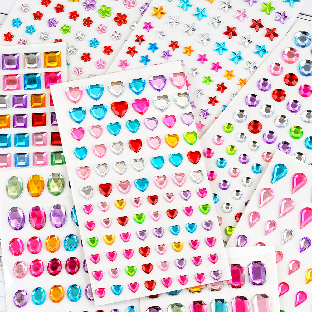 贴贴画儿童水晶贴水钻3D立体diy创意亚克力手帐粘贴装饰贴纸彩色,家居饰品,桌面摆件,淘宝优惠券,粉丝福利购,淘宝优惠卷
