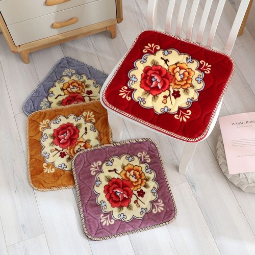 加厚毛绒坐垫冬季保暖屁股坐垫防滑椅子垫家用沙发餐桌椅凳子坐垫