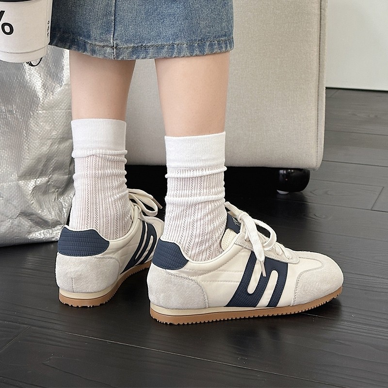 嘉俪多女鞋欧美休闲德训鞋牛反拼接系带平底圆头深口2025春季新款,女鞋,德训鞋,淘宝优惠券,粉丝福利购,淘宝优惠卷