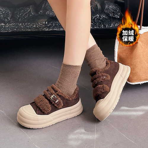 嘉俪多女鞋韩版短靴雪地靴牛反皮