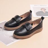 牛皮中口圆头平跟乐福鞋 简约2025新款 春季 嘉俪多女欧美单鞋 时尚