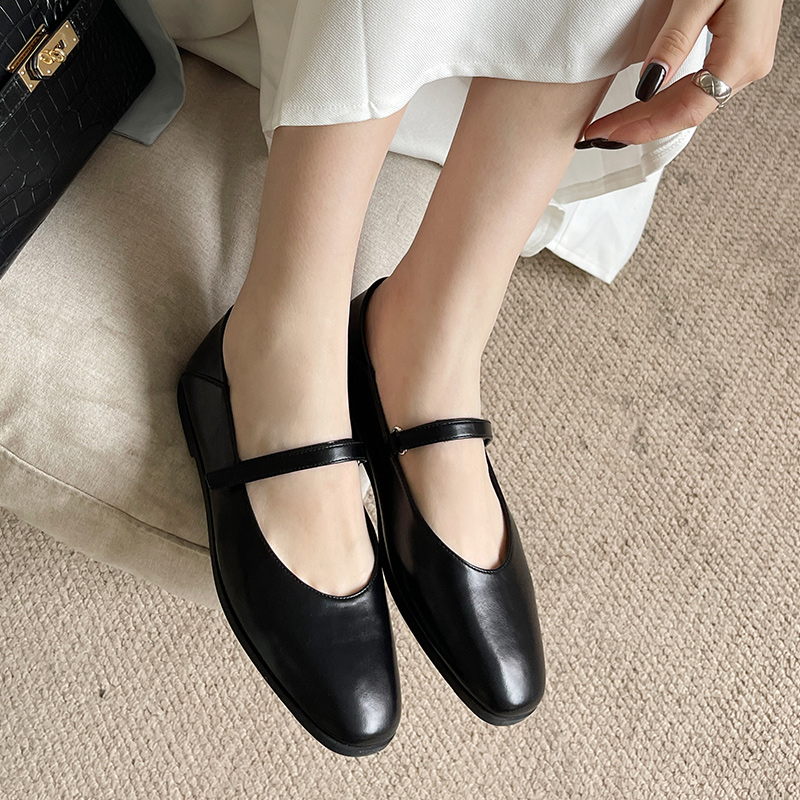 嘉俪多韩版单鞋女浅口圆头一字扣