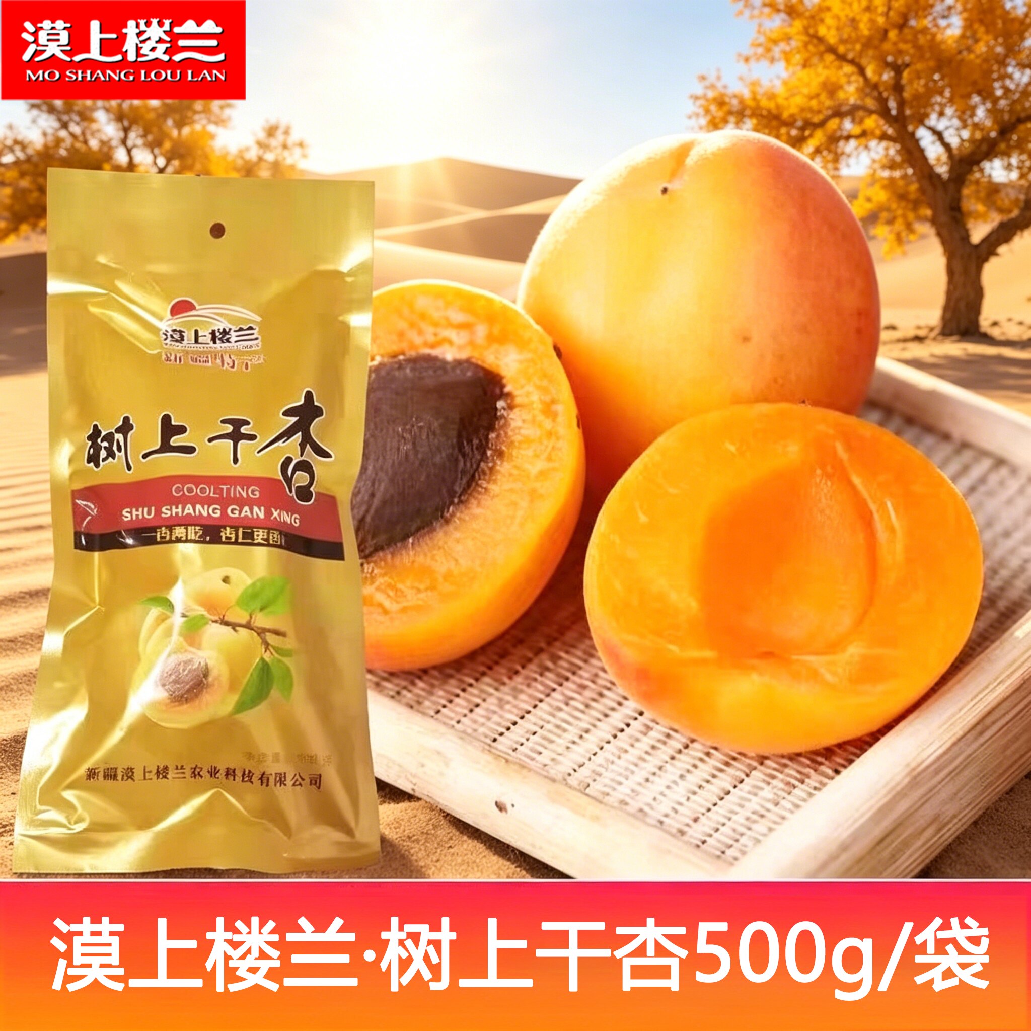 漠上楼兰树上干杏吊干杏子杏干500g新疆特产休闲零食果干果脯干
