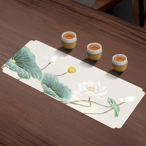 棉麻混纺干泡台防水小茶席