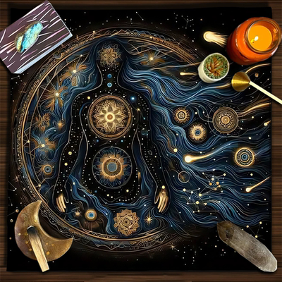 几何星座塔罗牌桌布Tarot绒布背景装饰正方形Tablecloth图案定制