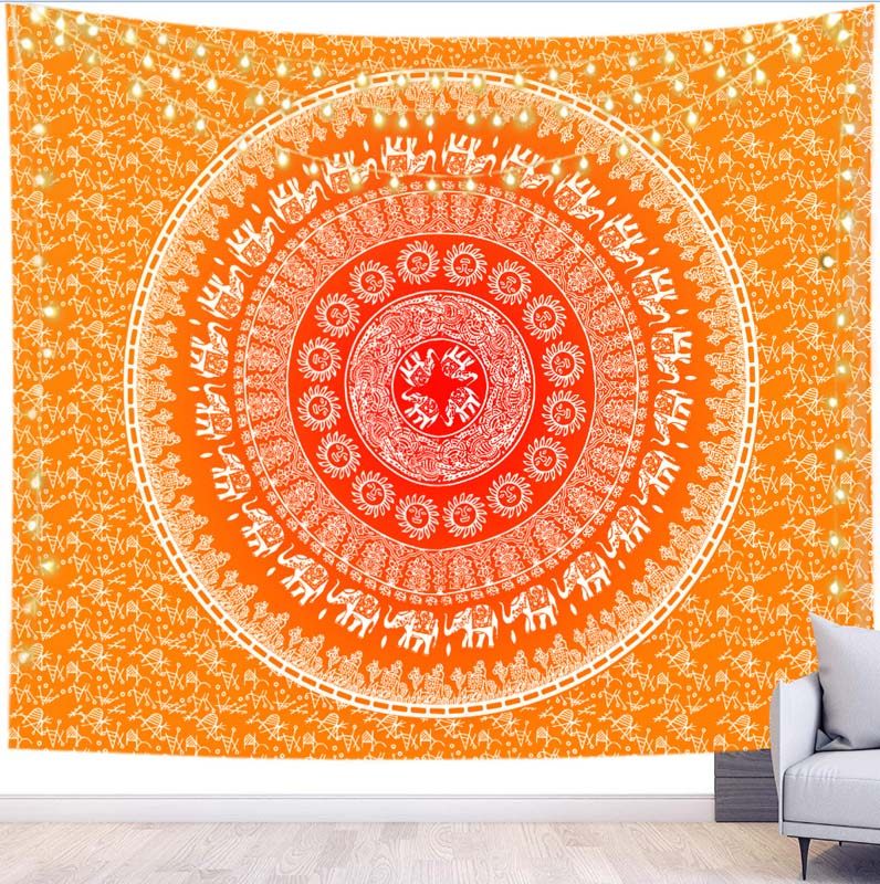 东南亚曼陀罗挂布瑜伽冥想背景布能量打坐装饰墙布床头挂毯床单