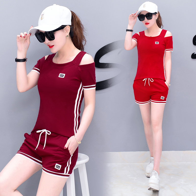 ÐÝÏÐÔ˶¯Åܲ½Ì××°Å®2018ѧÉúÏļ¾Ð¿îÐÞÉíÏÔÊݺ«°æ¶ÌÐä¶Ì¿ãÁ½¼þÌ×