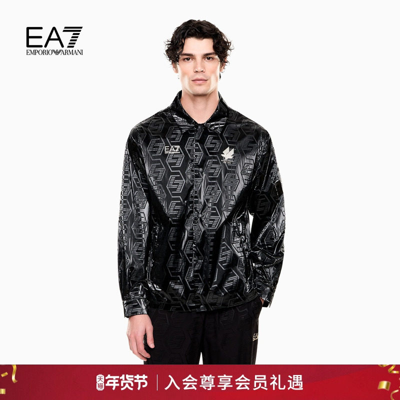 EMPORIO ARMANI/阿玛尼EA7/春季新款男翻领通体印花运动夹克外套,男装,夹克,淘宝优惠券,粉丝福利购,淘宝优惠卷