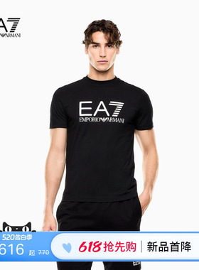 EMPORIO ARMANI/阿玛尼EA7/春夏新款男女情侣圆领短袖正肩印花T恤