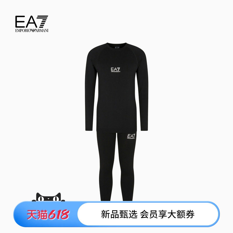 EMPORIO ARMANI/阿玛尼EA7/秋新款男女情侣长袖长裤印花运动套装
