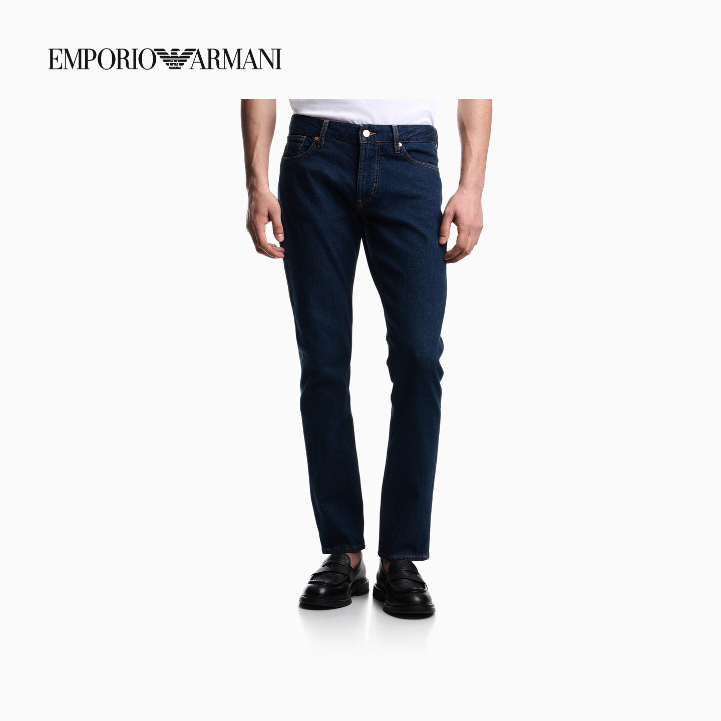 EMPORIO ARMANI/阿玛尼夏新款男士修身老钱风微弹休闲低腰牛仔裤