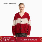 EMPORIO 新款 ARMANI 男女情侣新年绵羊毛条纹针织开衫 阿玛尼冬季