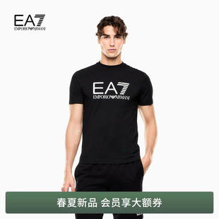 春夏新款 EMPORIO ARMANI 阿玛尼EA7 正肩印花T恤 男女情侣圆领短袖